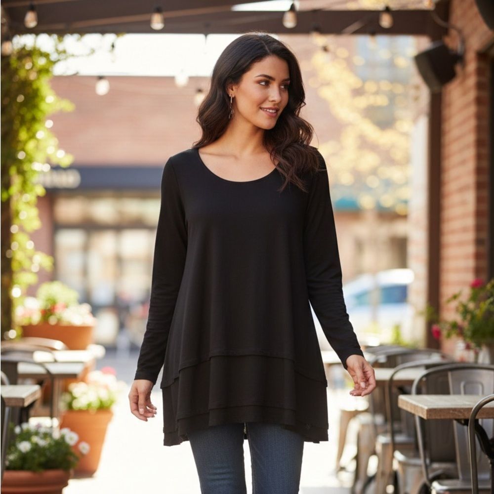 Take 50% OFF- Westbound Women’s Blouse Black, Size-3X